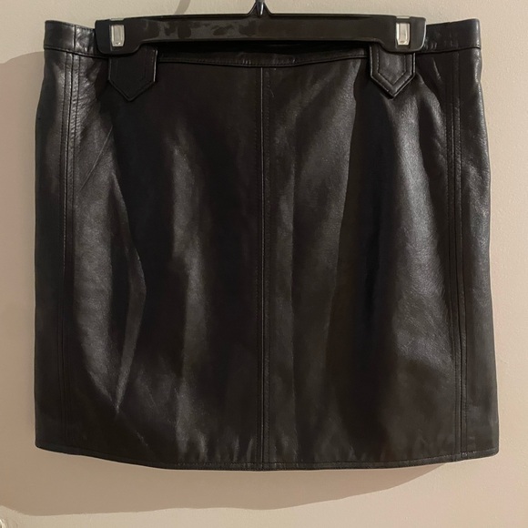 Club Monaco 100% Black Leather Skirt - Gently Used - Picture 3 of 5
